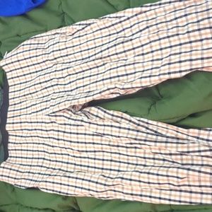 Blue and yellow plaid pants